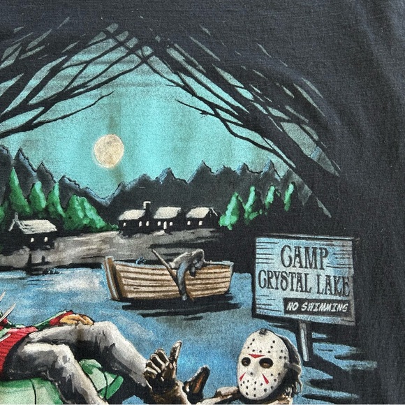 Freddy & Jason Camp Crystal Lake T-Shirt Size 2XL - Picture 6 of 9
